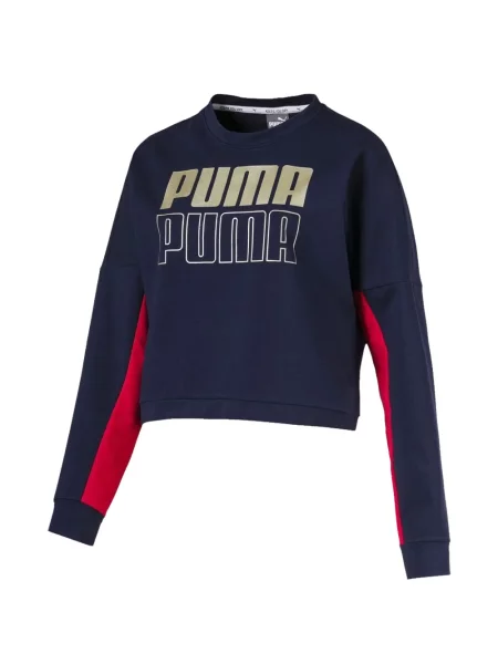 Bluza Puma z okrągłym dekoltem niebieska