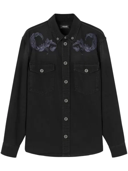 Košile Versace s výšivkou černá