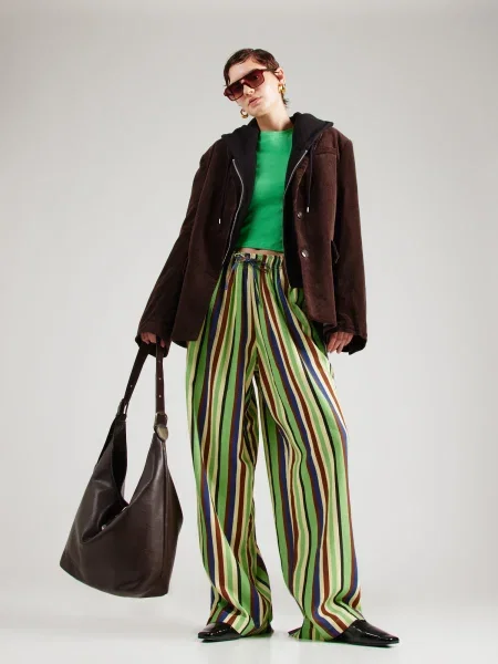 TOPSHOP Nadrág / rozsdabarna / világos sárga / világoszöld kék