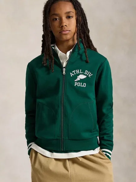 Polo Ralph Lauren mikina na detská s bavlnou zelená