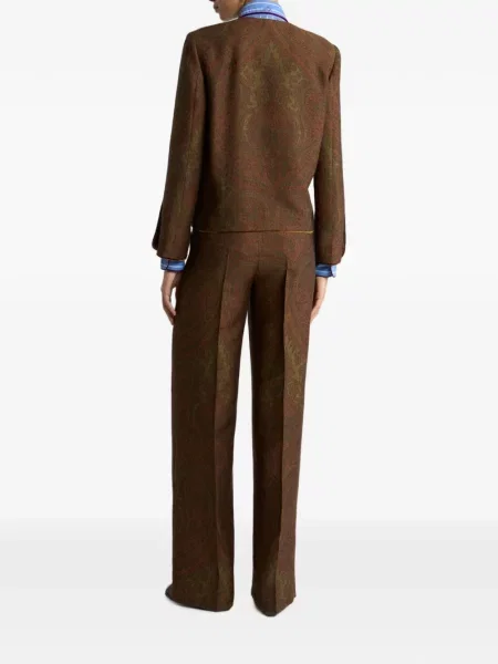 Geacă Etro de lână cu model paisley maro