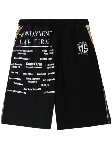 Pantaloni scurți Marine Serre cu imagine negru
