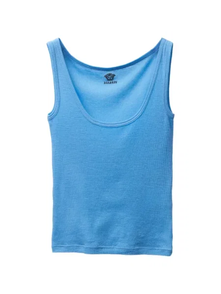 Top Versace cu nervuri albastru