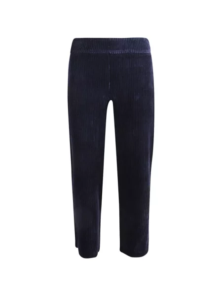 Pantaloni Avenue Montaigne de catifea cord albastru