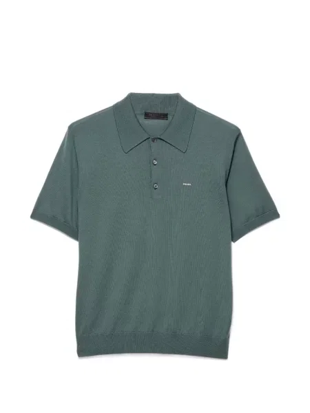 Tricou polo Prada de lână verde