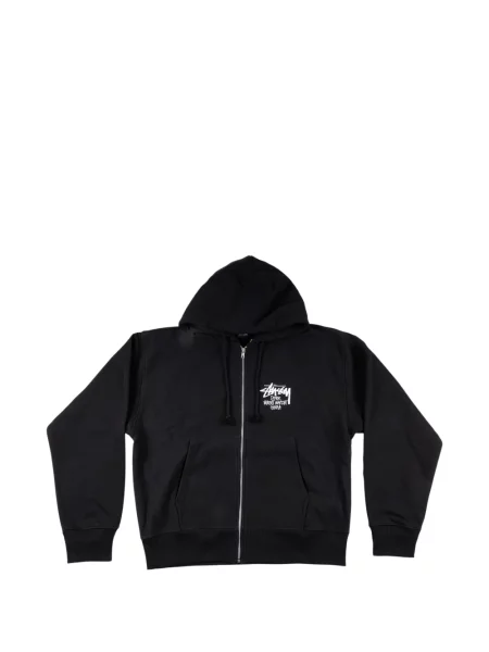 Hanorac cu glugă Stüssy cu imagine negru