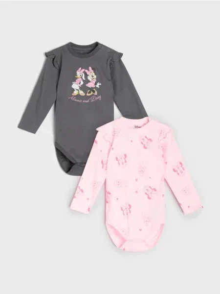 Sinsay body s potiskem 2 pack Minnie Mouse šedá