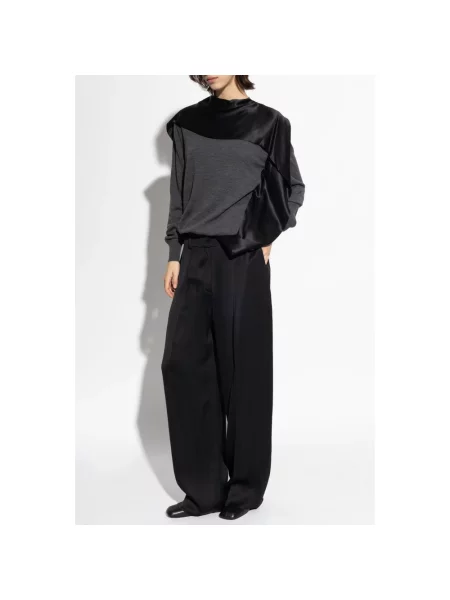 Sweter Ferragamo wełniany szary