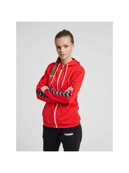 Bluza do piłki nożnej Hummel zip hml AUTHENTIC Poly czerwona