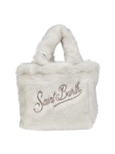 Torebka Mc2 Saint Barth z futerkiem beżowa