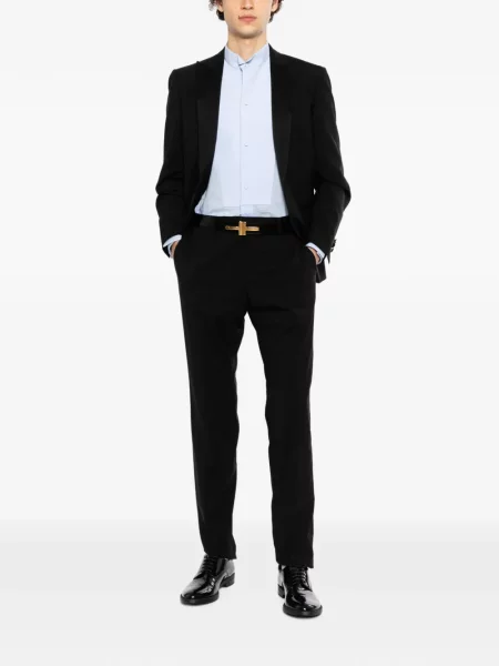 Cămașă Tom Ford din muselină albastru
