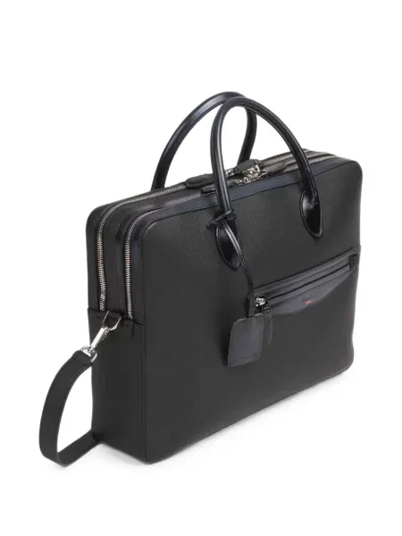 Geantă pentru laptop Santoni din piele negru