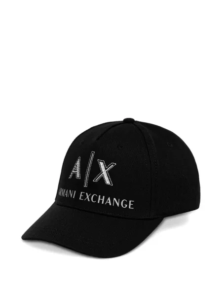 Șapcă Armani Exchange cu autograf negru