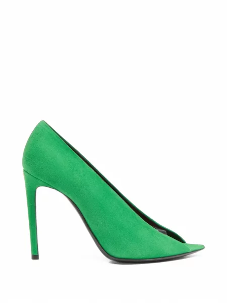 Pantofi cu toc Valentino Garavani din piele de căprioară verde