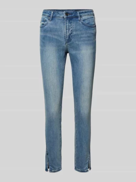 Super krój skinny fit spodnie capri z wpuszczanymi Armani Exchange niebieskie