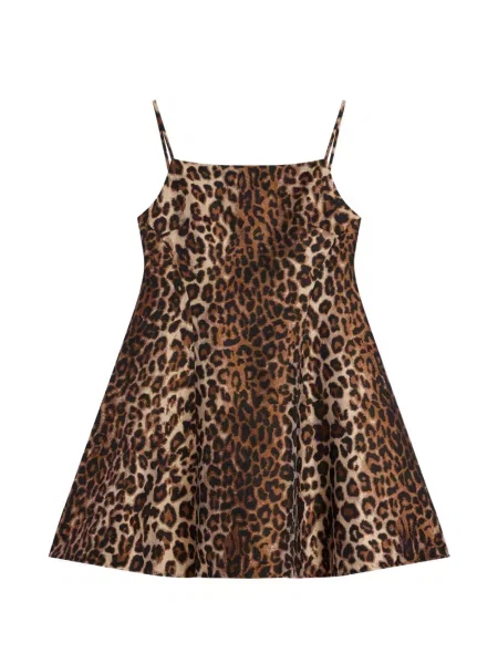 Rochie mini Givenchy cu model leopard din jacard maro
