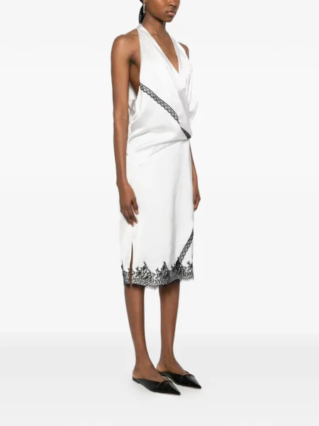 Rochie Iro din dantelă drapată de costum alb