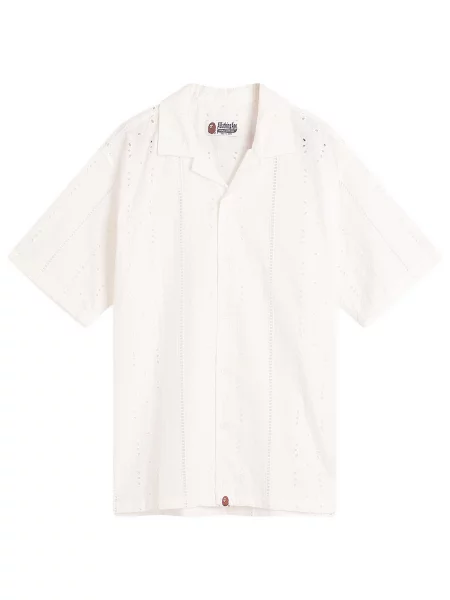 A Bathing Ape koszula Embroidery Open Collar regular biały