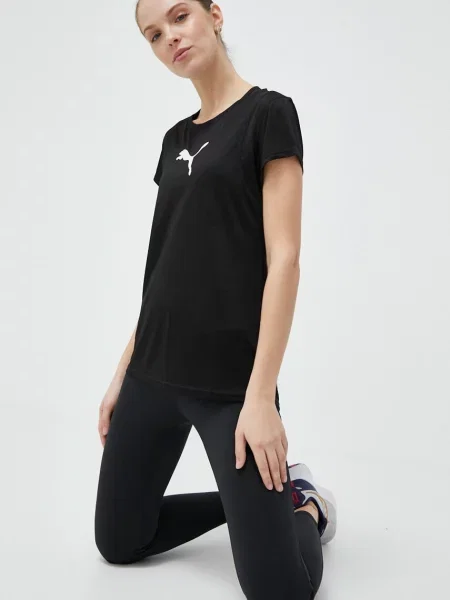 Puma t-shirt γυμναστικής γυναικείο μαύρο