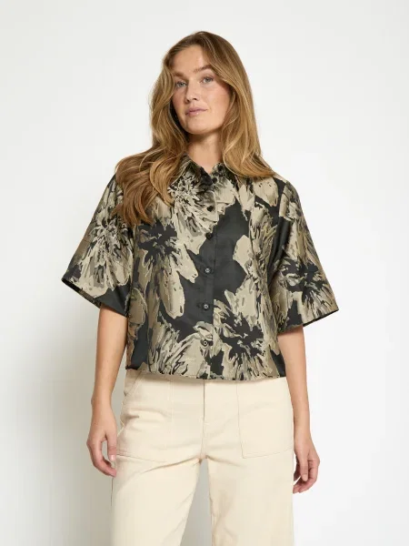 Peppercorn Blúz Ivy taupe fekete
