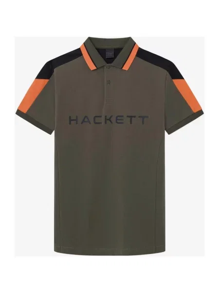 Polo Hackett multikolor zielony khaki pomarańczowy S czarny
