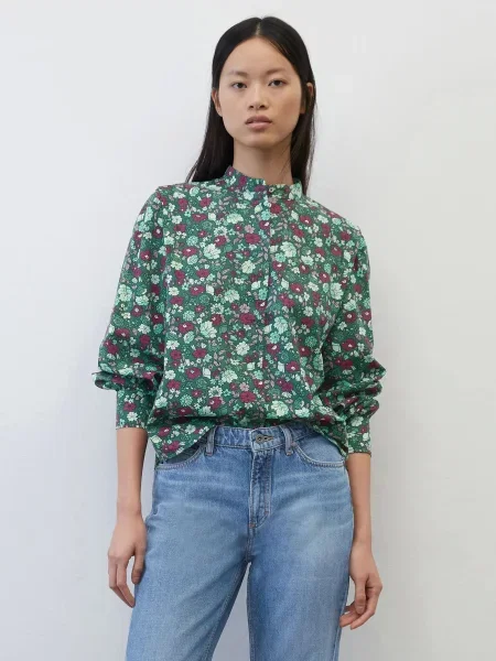 Marc O’Polo Блуза з довгим рукавом без підкладки зелений