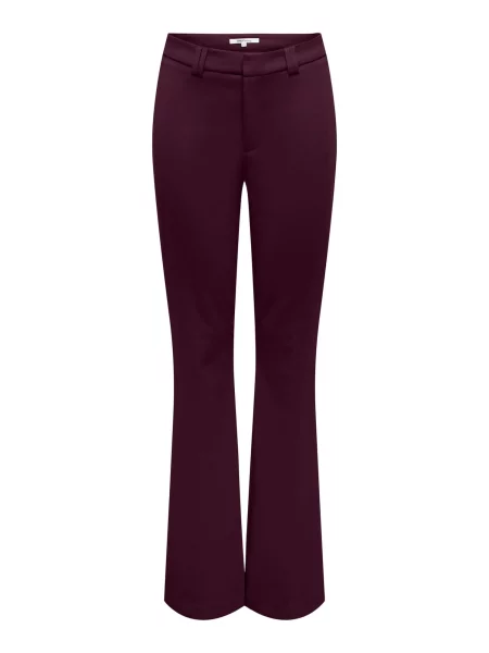 ONLY Pantaloni cu dungă ONLPEACH bordeaux roșu