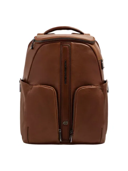 Torba na laptopa Piquadro skórzana brązowa