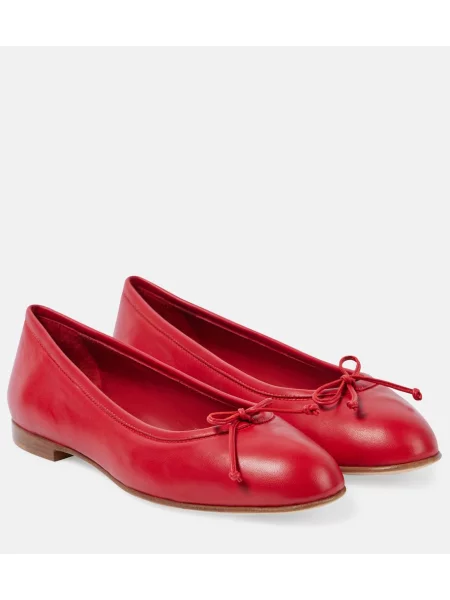 Balerini Manolo Blahnik din piele roșu