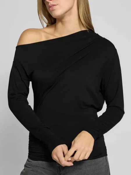 Longsleeve w stylu off-shoulder model RINA' Topshop czarna