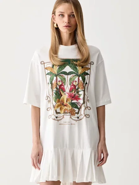 Farm Rio rochie oversized din alb
