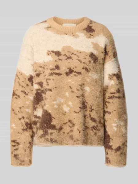 Sweter z dzianiny z mieszanka z okrągły dekolt Another Cotton Lab