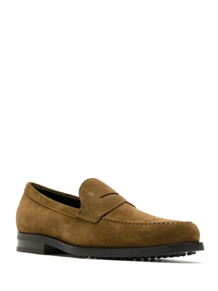Pantofi loafer Tod's din piele de căprioară maro