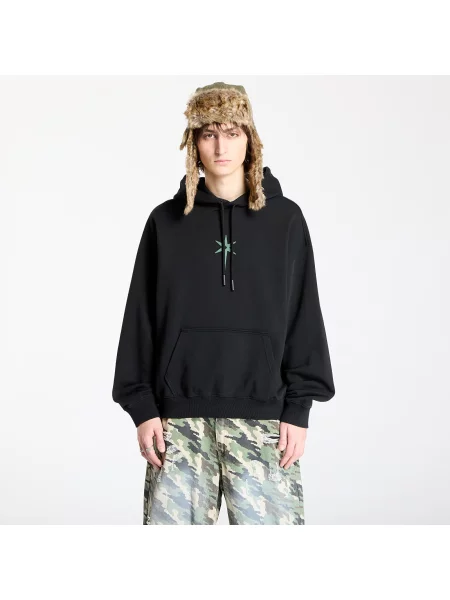 Hanorac Marcelo Burlon County Goth Boxy Hoodie Black/ Deep Green S negru