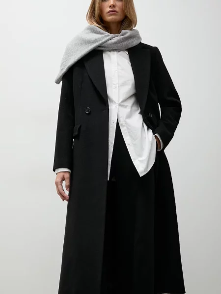 Palton Answear.lab de lână elegant negru
