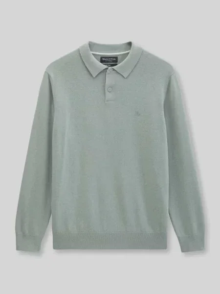 Sweter o kroju regular fit z mieszanki bawełny i żywej wełny Marc O'polo miętowy
