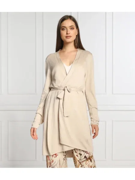 RIANI Cardigan | Relaxed fit cu adaos de lână bej