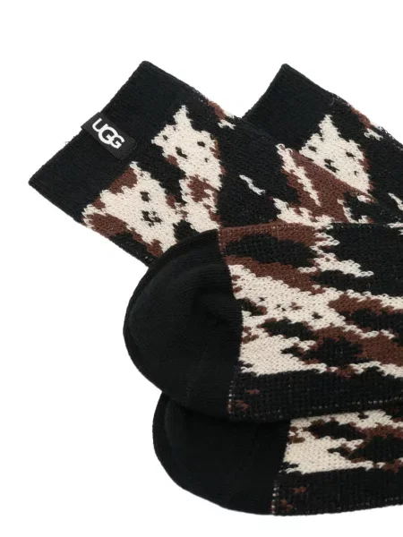 Șosete Ugg cu imagine cu imprimeu abstract negru
