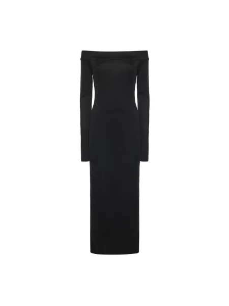 Sukienka z odkrytymi ramionami Andamane z długim rękawem z odkrytymi ramionami czarna