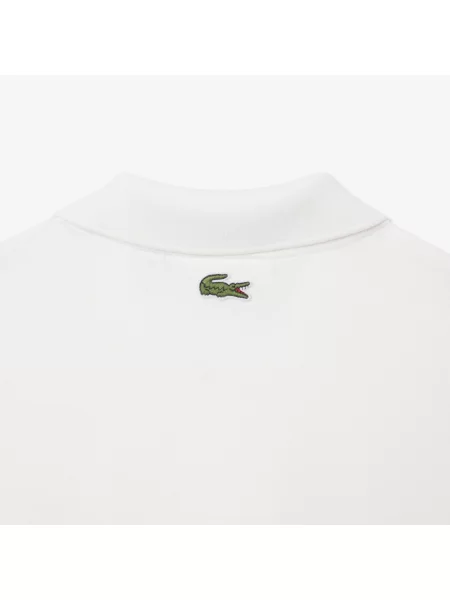 Lacoste Koszulka Polo Classic Fit Z Nadrukiem Z Dzianiny Petit Piqué biały