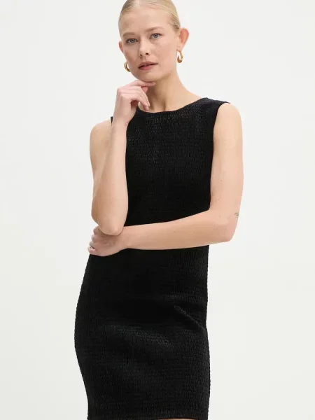 Велюрова сукня MICHAEL Michael Kors mini облягаюча чорний