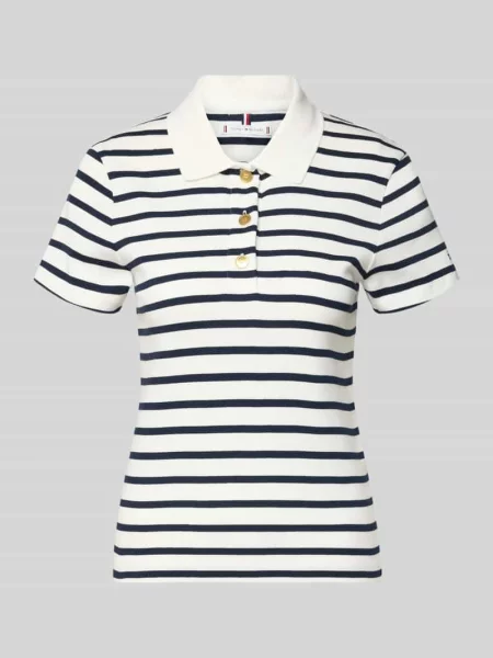 Koszulka polo o kroju slim fit z czystej bawełny Tommy Hilfiger biała