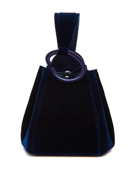 Geantă Oscar De La Renta de catifea albastru