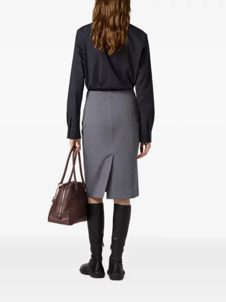 Fustă Miu Miu din poplin gri
