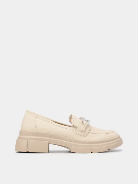 Кожаные лоферы Tamaris бежевые