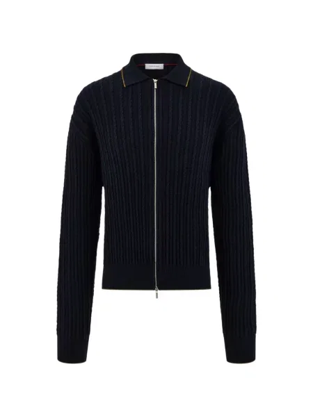 Cardigan Ferragamo de mătase albastru