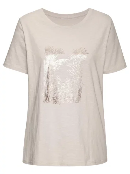 VIVANCE Tričko / stříbrná béžová