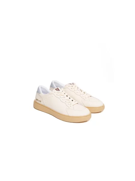 Sneakersy Roberto Cavalli skórzane chunky z logo białe