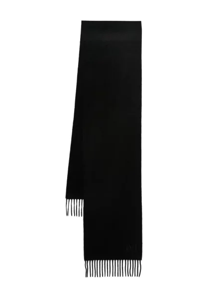 Fular Max Mara cu broderie din cașmir negru