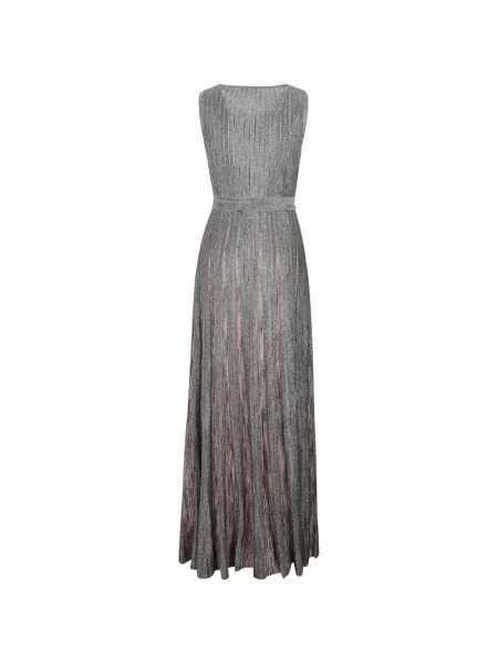 Cu centură rochie maxi Missoni gri